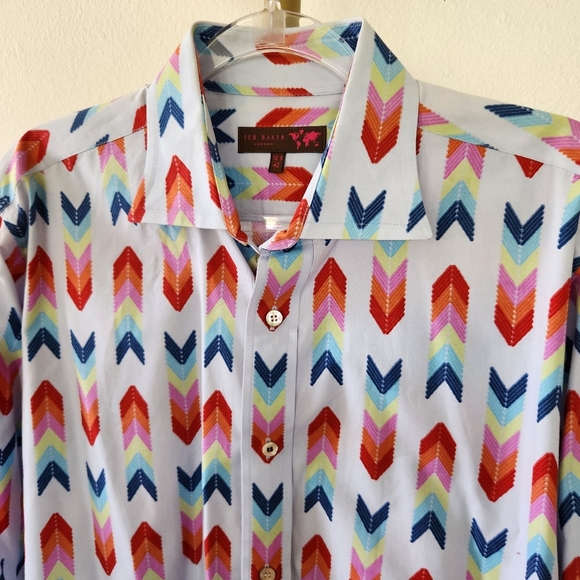 Ted Baker London Mens Long Sleeve Button Front Shirt Size 16.5/42 Light Blue - Picture 2 of 7